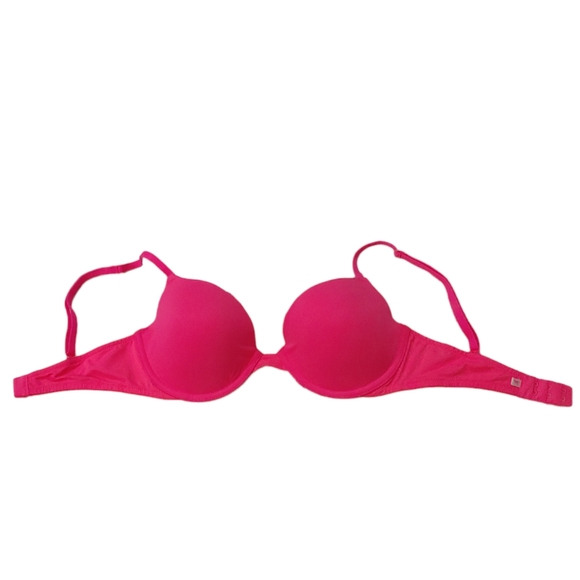 VICTORIA'S SECRET PINK Demi Bra 32D Lighty Lined Hot Pink - Picture 6 of 6